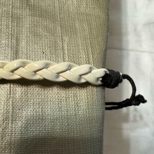 White leather bracelet, new without tags for men or women